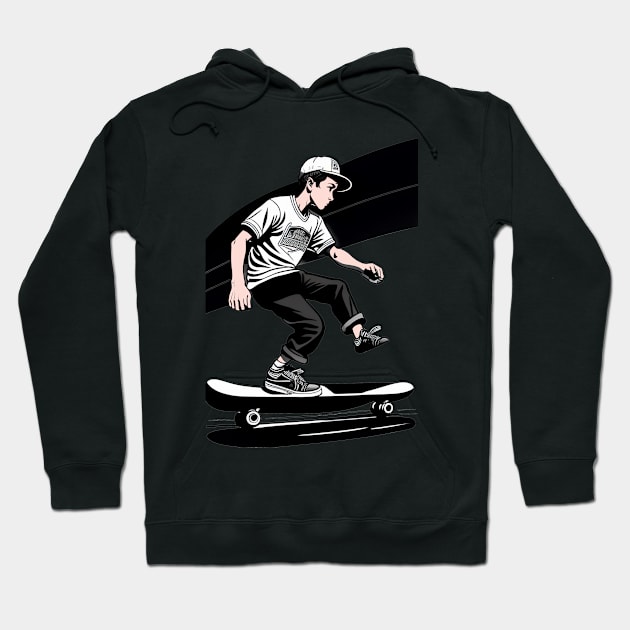 Skateboarder Hoodie by ArtShare